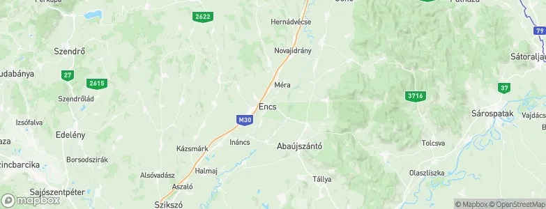 Encs, Hungary Map