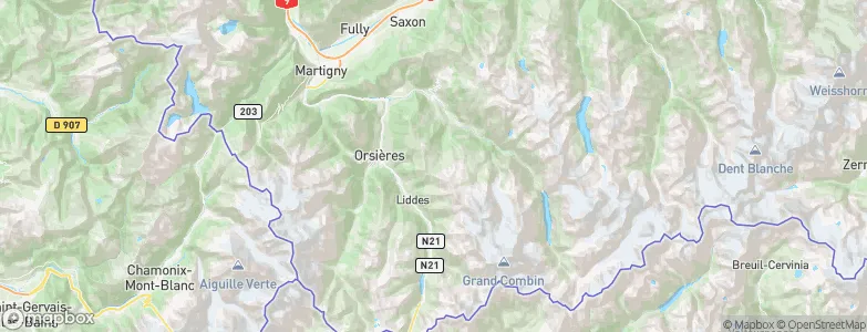Entremont District, Switzerland Map