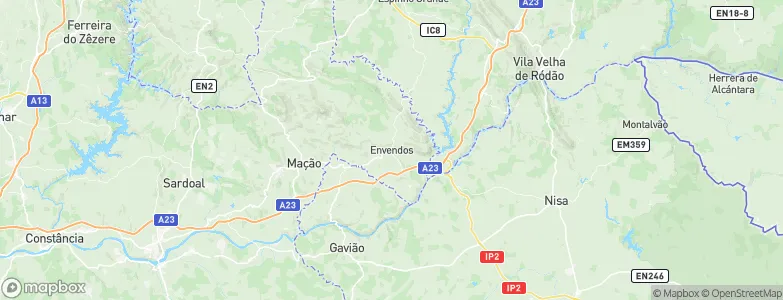 Envendos, Portugal Map
