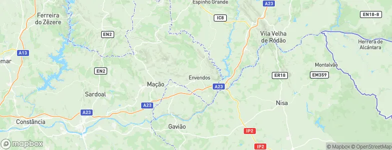 Envendos, Portugal Map