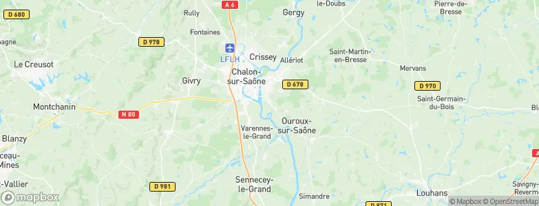 Épervans, France Map
