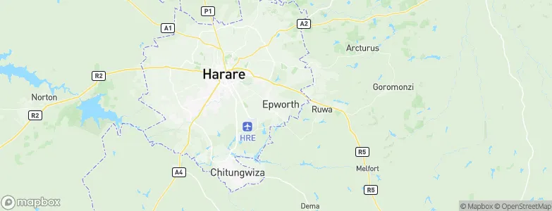 Epworth, Zimbabwe Map