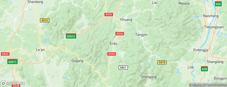 Erdu, China Map