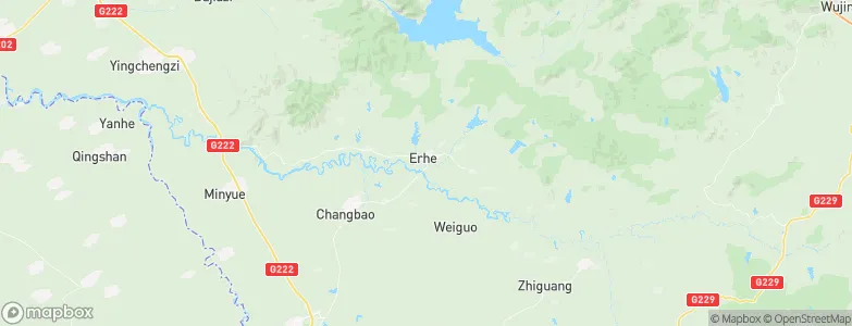 Erhe, China Map