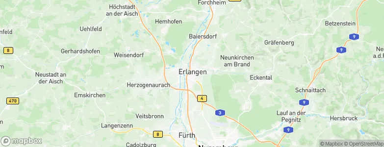Erlangen, Germany Map
