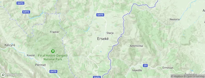 Ersekë, Albania Map