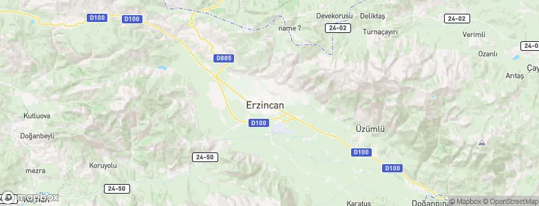 Erzincan Province, Turkey Map