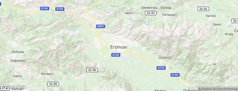 Erzincan, Turkey Map