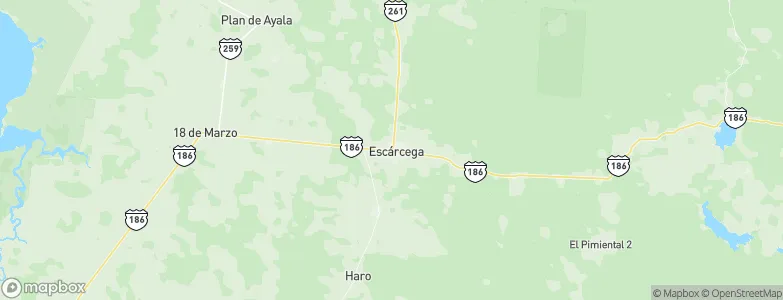 Escárcega, Mexico Map