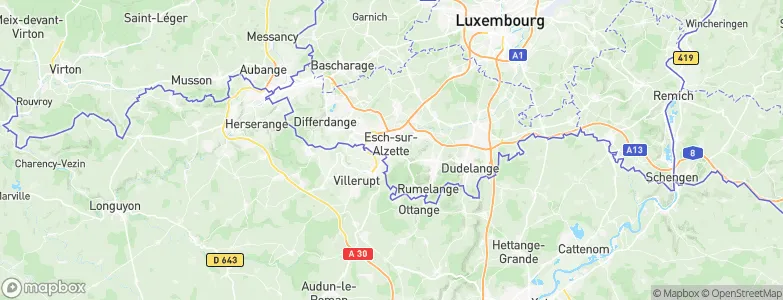 Esch-sur-Alzette, Luxembourg Map