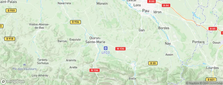 Escou, France Map