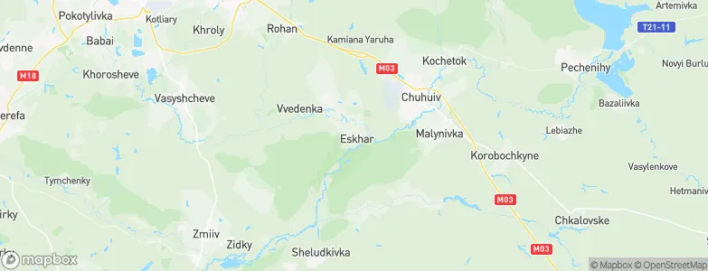 Eskhar, Ukraine Map