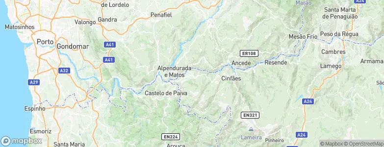 Espadanedo, Portugal Map