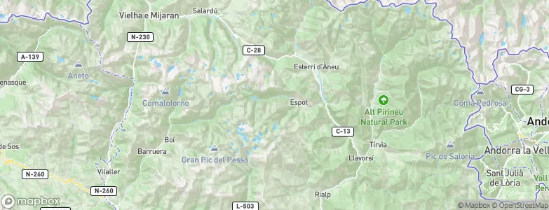 Espot, Spain Map