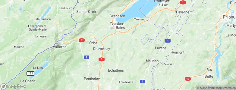 Essertines-sur-Yverdon, Switzerland Map