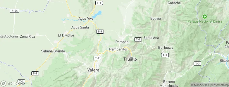 Estado Trujillo, Venezuela Map