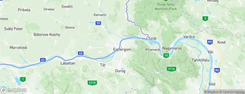 Esztergom, Hungary Map