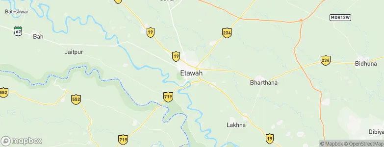 Etāwah, India Map