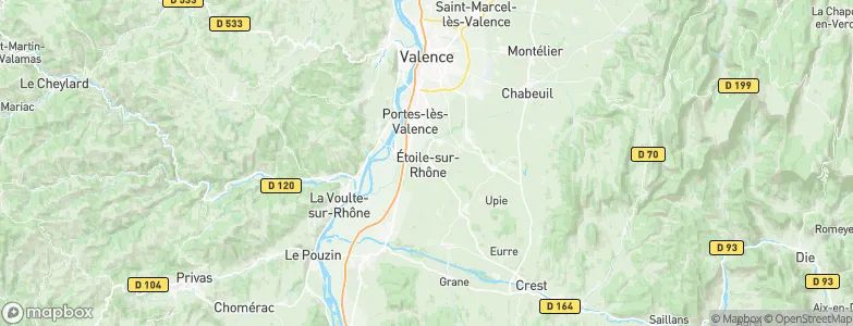 Étoile-sur-Rhône, France Map