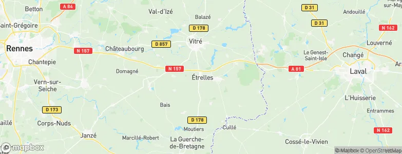 Étrelles, France Map