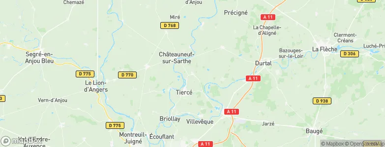 Étriché, France Map