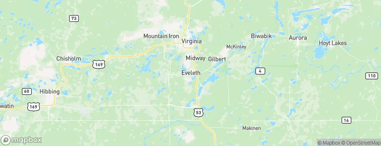 Eveleth, United States Map