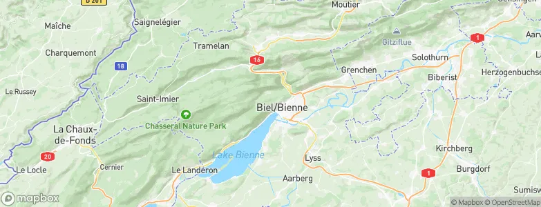 Evilard/Leubringen, Switzerland Map