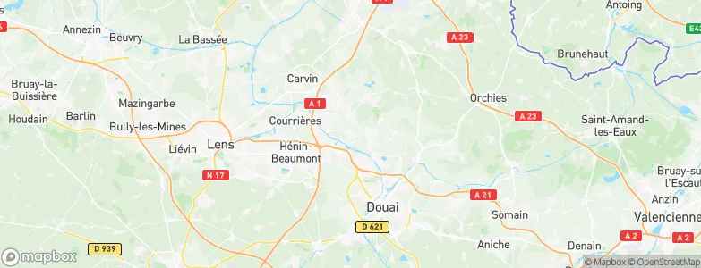Évin-Malmaison, France Map