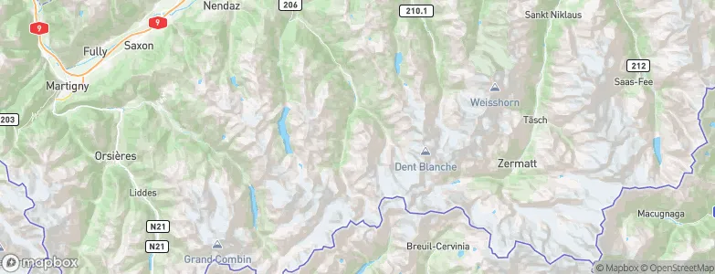 Evolène, Switzerland Map