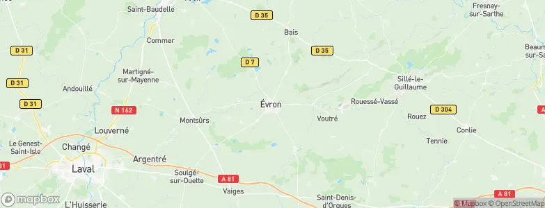 Évron, France Map