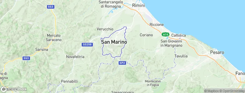 Faetano, San Marino Map