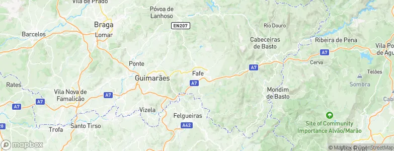 Fafe Municipality, Portugal Map