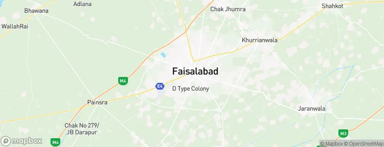 Faisalabad, Pakistan Map