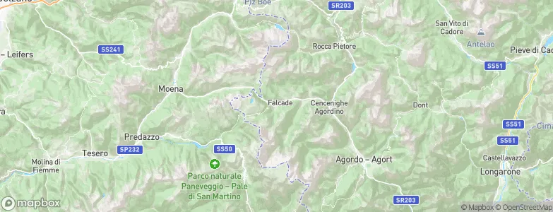 Falcade, Italy Map