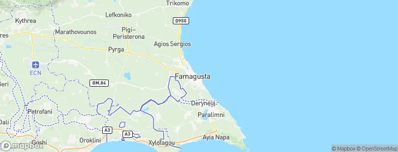 Famagusta, Cyprus Map