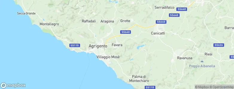 Favara, Italy Map