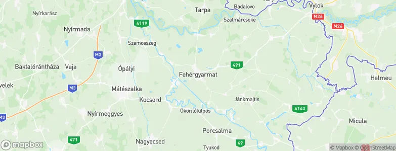 Fehérgyarmat, Hungary Map