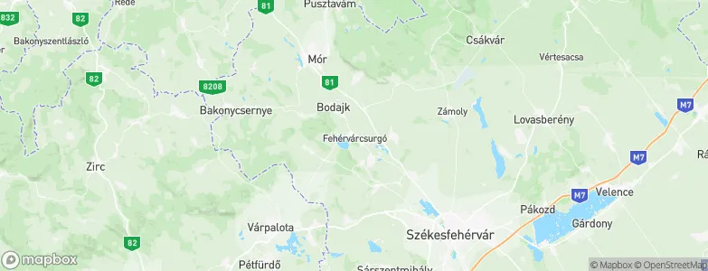 Fehérvárcsurgó, Hungary Map