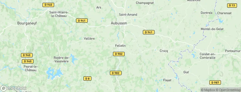 Felletin, France Map
