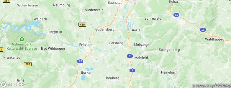 Felsberg, Germany Map