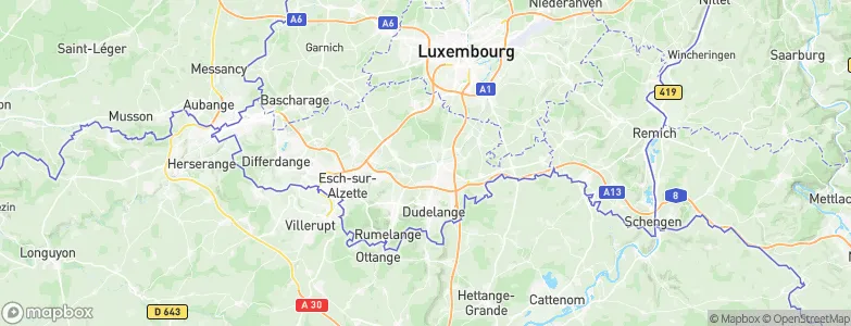 Fennange, Luxembourg Map