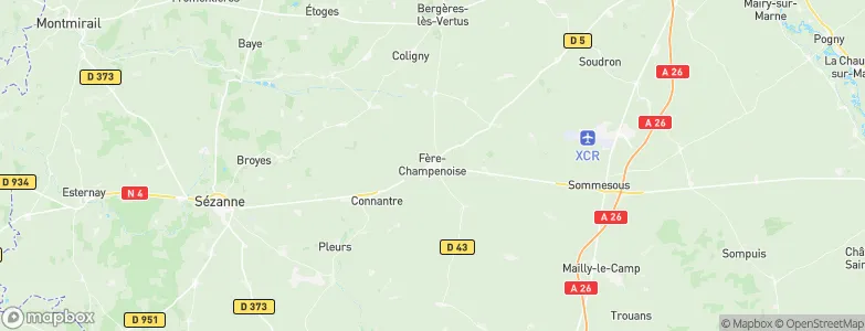 Fère-Champenoise, France Map