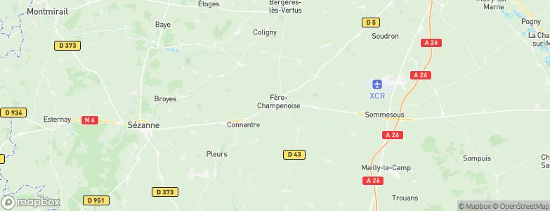 Fère-Champenoise, France Map