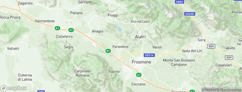 Ferentino, Italy Map