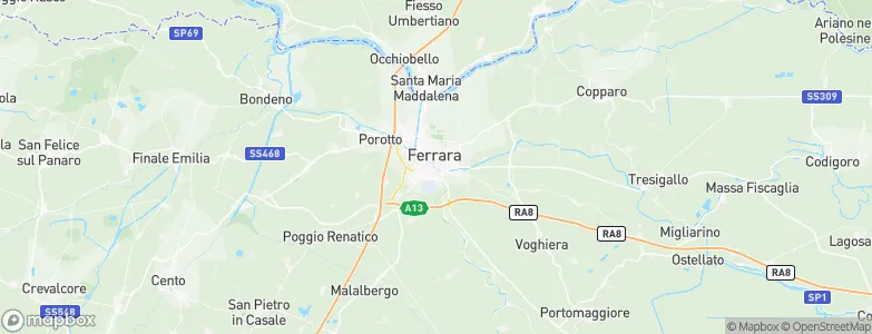 Ferrara, Italy Map