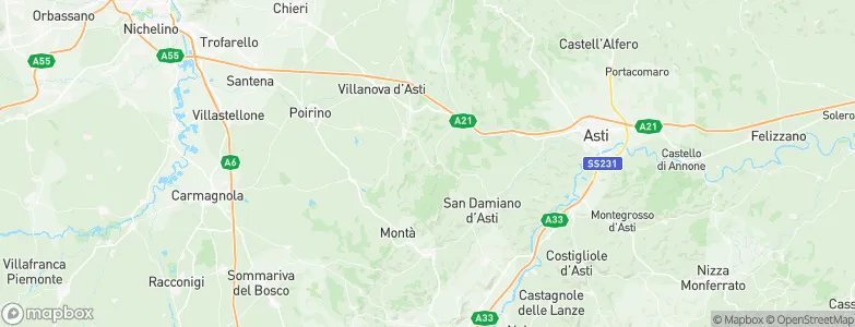 Ferrere, Italy Map