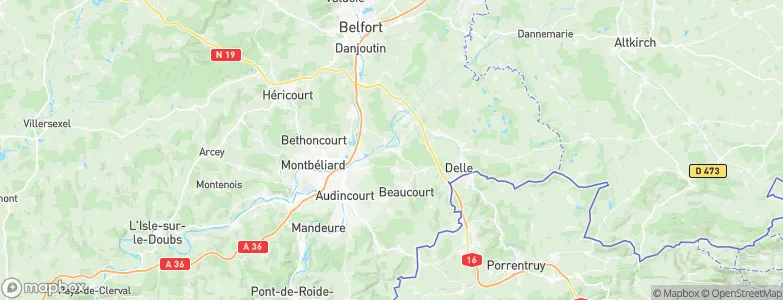 Fesches-le-Châtel, France Map