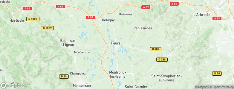Feurs, France Map