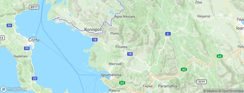 Filiátes, Greece Map