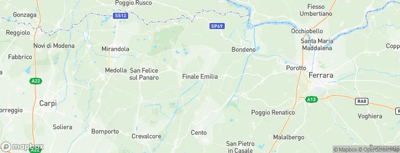 Finale Emilia, Italy Map